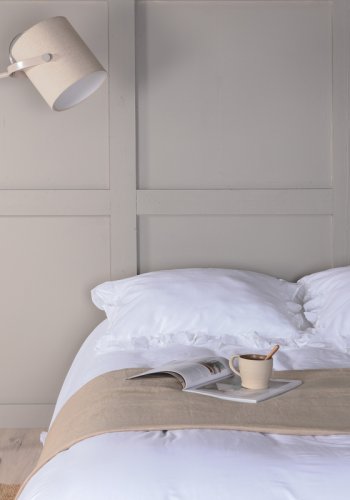 VENTURE DESIGN Dennis gulvlampe - beige hr og beige/natur stl