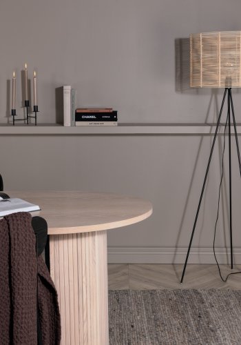 VENTURE DESIGN Fence gulvlampe - natur rattan og sort stl