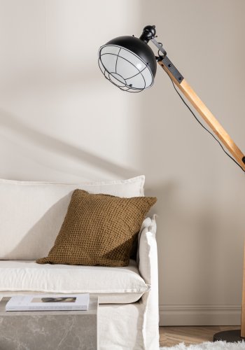 VENTURE DESIGN Kick gulvlampe - natur og sort stl