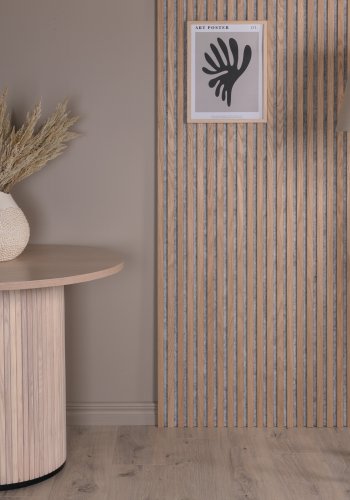 VENTURE DESIGN Kona gulvlampe - linned og sort gummitr