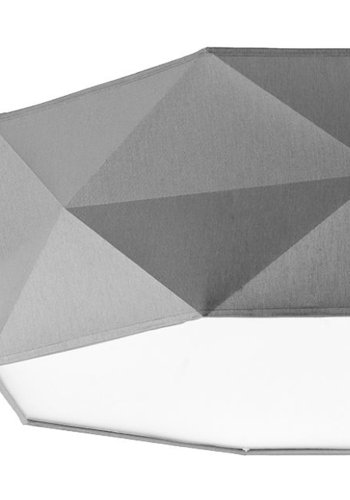 TK Kantoor 520 loftlampe - gr stof og hvid metal