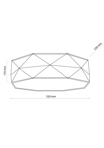 TK Kantoor 520 loftlampe - gr stof og hvid metal