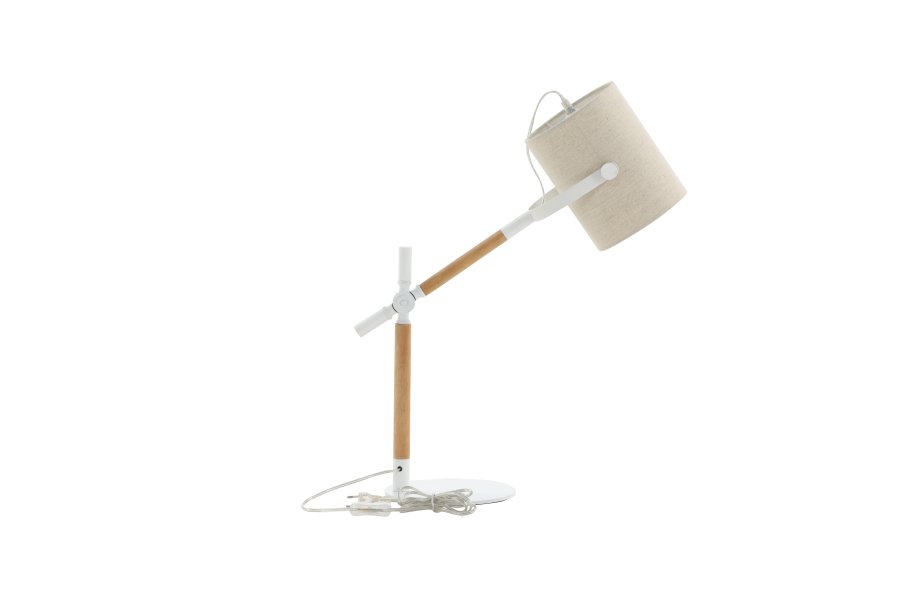 VENTURE DESIGN Dennis bordlampe - beige hr og hvid/natur stl