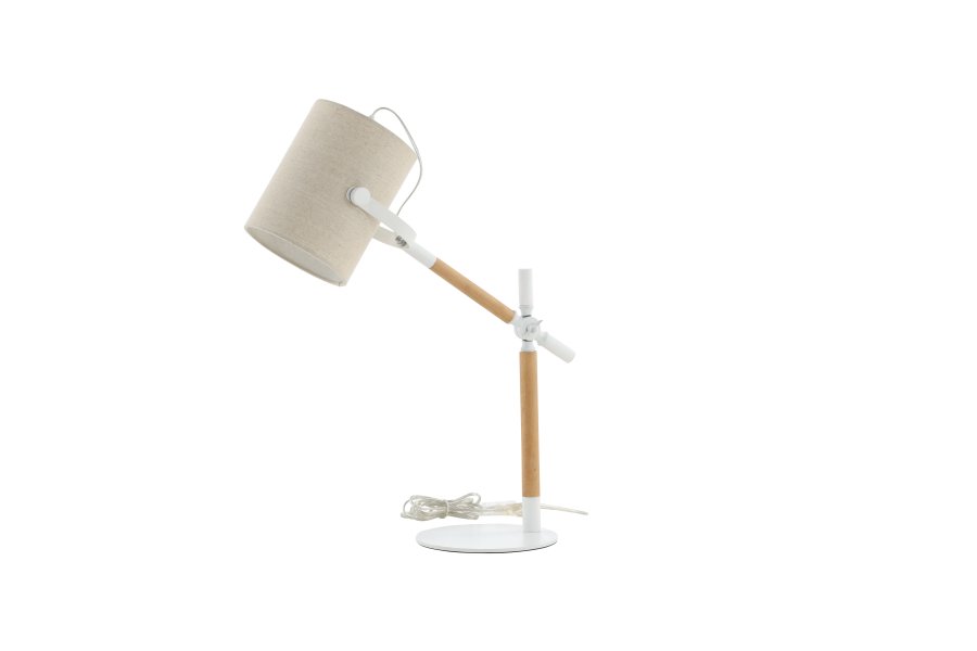 VENTURE DESIGN Dennis bordlampe - beige hr og hvid/natur stl