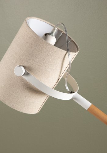 VENTURE DESIGN Dennis bordlampe - beige hr og hvid/natur stl