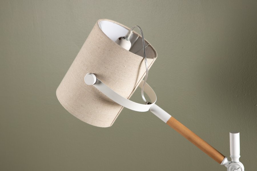 VENTURE DESIGN Dennis bordlampe - beige hr og hvid/natur stl