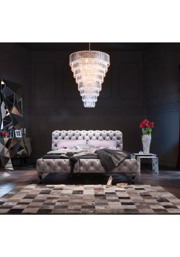 KARE DESIGN Desire velvet Silver Grey sengeramme - gr polyester/massiv bg (200x200)