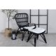 VENTURE DESIGN Ella Lounge Chair - BLACK rattan / Offwhite Cushion. inc. Ottoman