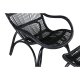 VENTURE DESIGN Ella Lounge Chair - BLACK rattan / Offwhite Cushion. inc. Ottoman