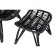VENTURE DESIGN Ella Lounge Chair - BLACK rattan / Offwhite Cushion. inc. Ottoman