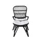 VENTURE DESIGN Ella Lounge Chair - BLACK rattan / Offwhite Cushion. inc. Ottoman