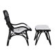 VENTURE DESIGN Ella Lounge Chair - BLACK rattan / Offwhite Cushion. inc. Ottoman