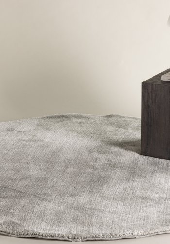 VENTURE DESIGN Blanca gulvtppe, rund - lysegr polyester (200)