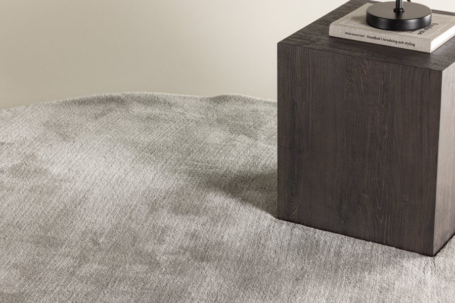 VENTURE DESIGN Blanca gulvtppe, rund - lysegr polyester (200)