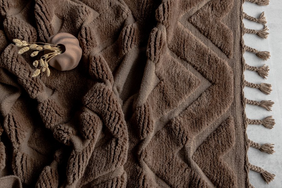 VIND COLLECTION Dahliawool gulvtppe, rektangulr - brun nougat uld (300x200)