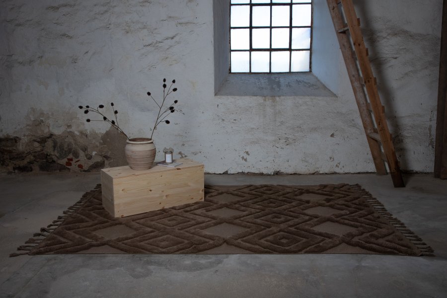 VIND COLLECTION Dahliawool gulvtppe, rektangulr - brun nougat uld (230x160)