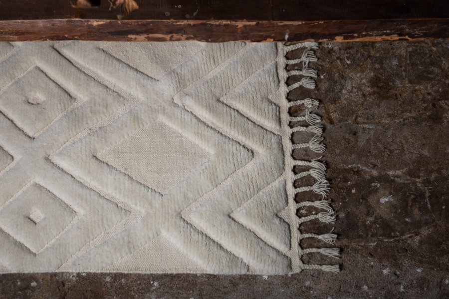 VIND COLLECTION Dahliawool gulvtppe, rektangulr - hvid uld (230x160)