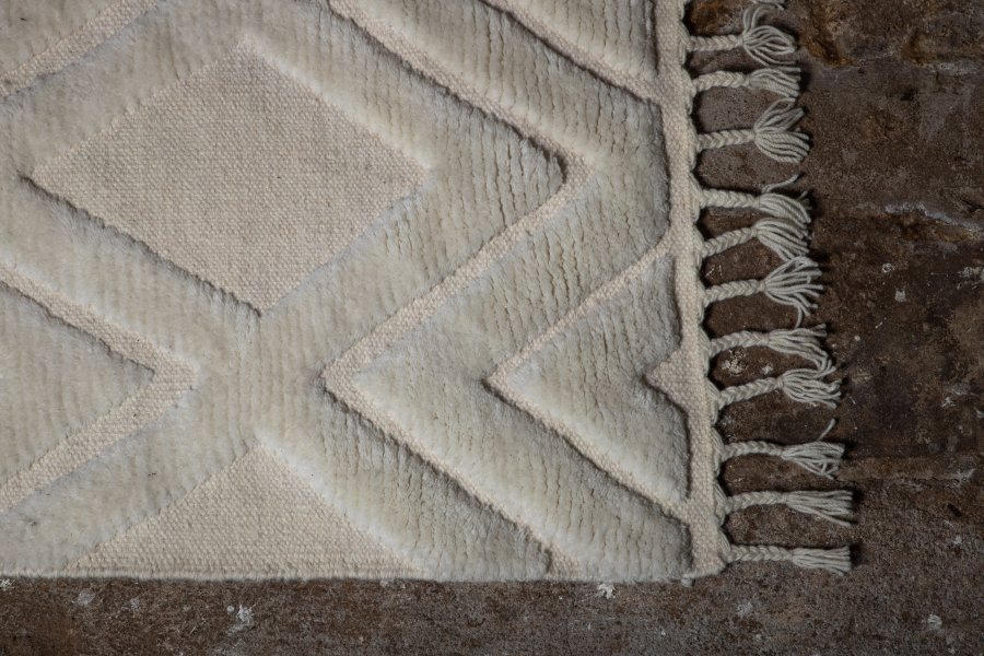 VIND COLLECTION Dahliawool gulvtppe, rektangulr - hvid uld (230x160)