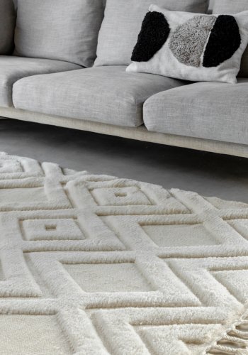 VIND COLLECTION Dahliawool gulvtppe, rektangulr - hvid uld (230x160)