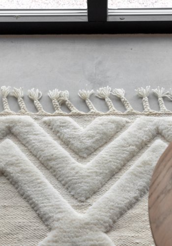 VIND COLLECTION Dahliawool gulvtppe, rektangulr - hvid uld (230x160)