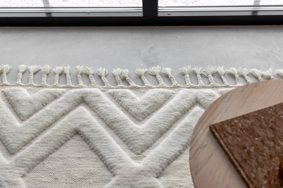 VIND COLLECTION Dahliawool gulvtppe, rektangulr - hvid uld (230x160)