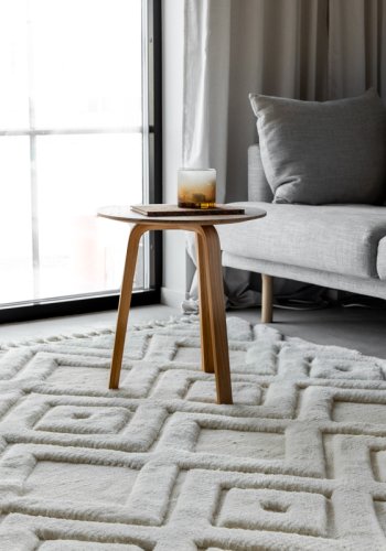 VIND COLLECTION Dahliawool gulvtppe, rektangulr - hvid uld (300x200)