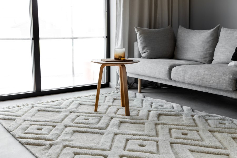 VIND COLLECTION Dahliawool gulvtppe, rektangulr - hvid uld (300x200)