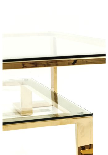 KARE DESIGN Gold Rush sofabord - glasplade og guld stl (120x120)