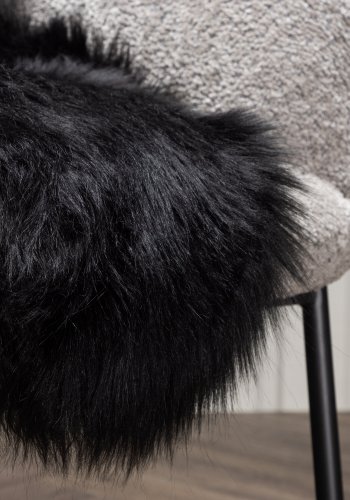 VENTURE DESIGN Katy skind, rektangulr - sort akryl falsk pels (60x90)