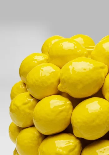 KARE DESIGN Lemon Juice vase, rund - gul porceln (H:40cm)
