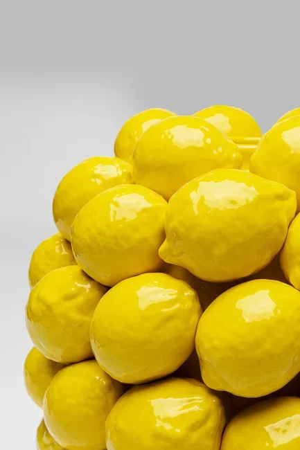 KARE DESIGN Lemon Juice vase, rund - gul porceln (H:40cm)