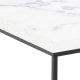 ACT NORDIC Barossa sofabord, kvadratisk - hvid papir Carrara marmorlook og sort stl (60x60)