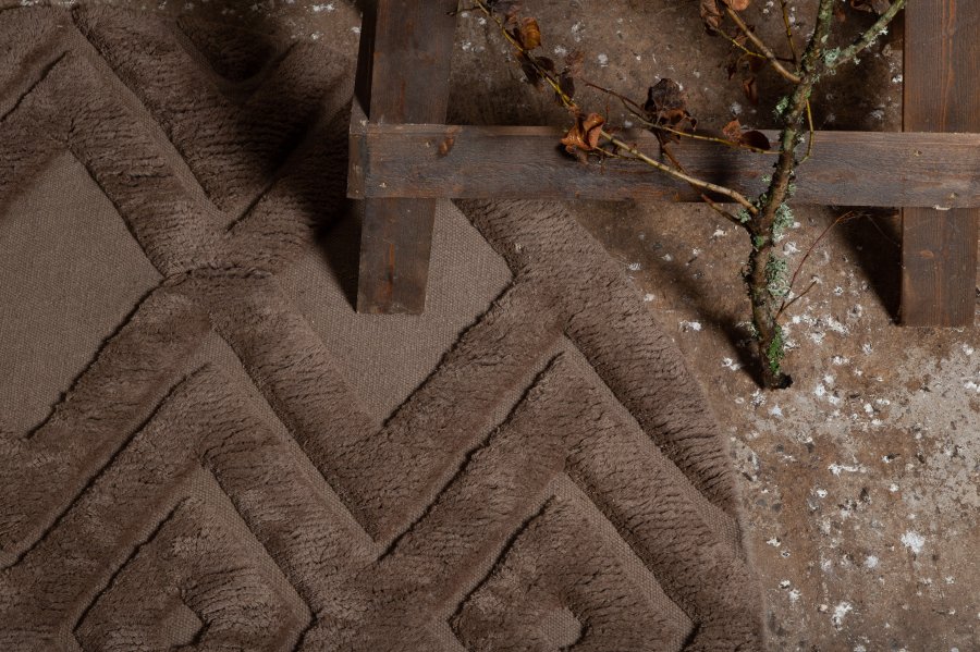 VIND COLLECTION Dahliawool gulvtppe, rund - brun nougat uld (200)