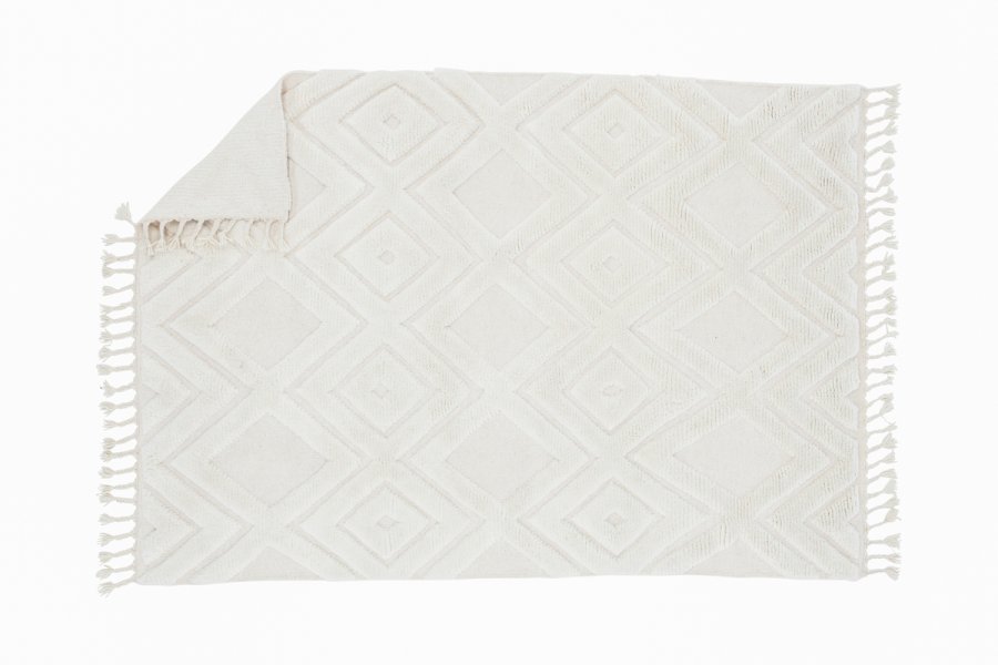 VIND COLLECTION Dahliawool gulvtppe, rektangulr - hvid uld (400x300)