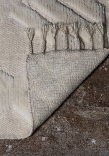 VIND COLLECTION Dahliawool gulvtppe, rektangulr - hvid uld (400x300)