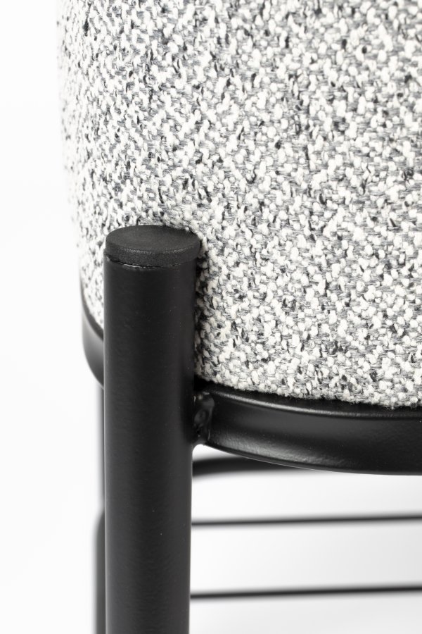 WHITE LABEL LIVING Milou bnk, m. 1 hylde - gr stof og metal (90x35)