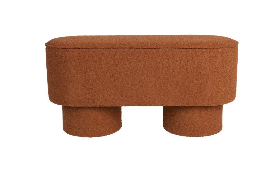 WHITE LABEL LIVING Marcos bnk, oval - rdbrun polyester (93x35)