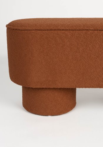 WHITE LABEL LIVING Marcos bnk, oval - rdbrun polyester (93x35)