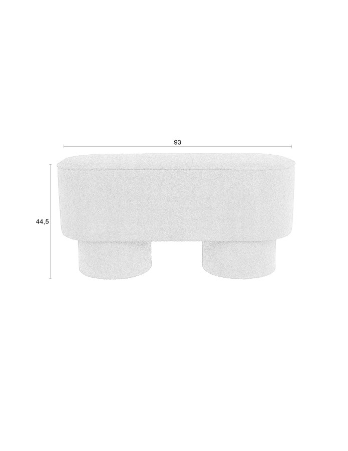 WHITE LABEL LIVING Marcos bnk, oval - rdbrun polyester (93x35)