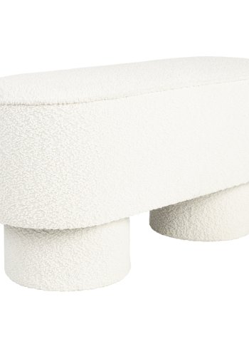 WHITE LABEL LIVING Marcos bnk, oval - hvid polyester (93x35)