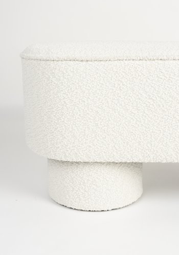 WHITE LABEL LIVING Marcos bnk, oval - hvid polyester (93x35)