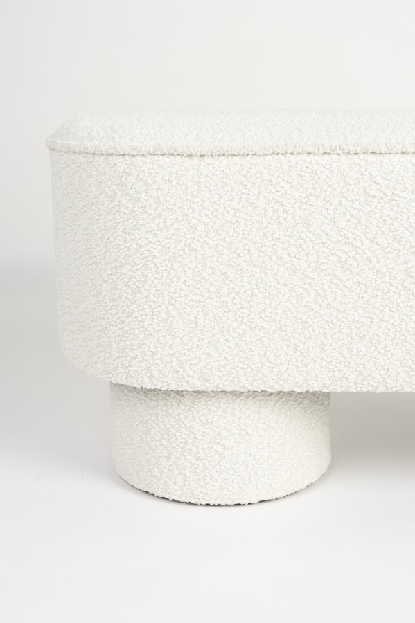 WHITE LABEL LIVING Marcos bnk, oval - hvid polyester (93x35)