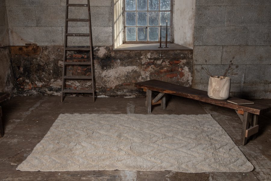 VIND COLLECTION Zoewool gulvtppe, rektangulr - beige uld (300x200)