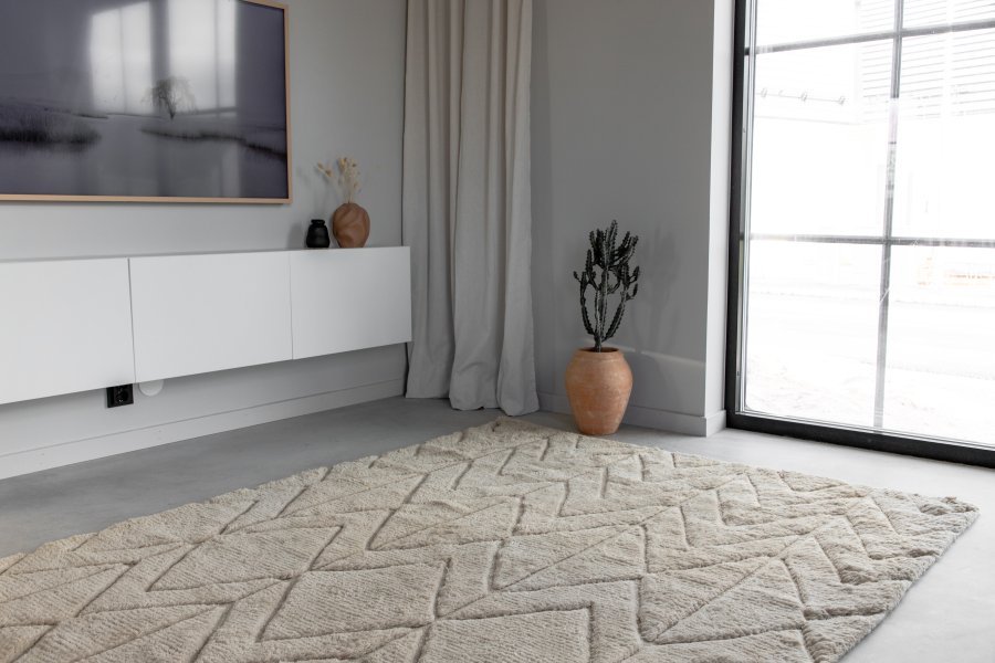 VIND COLLECTION Zoewool gulvtppe, rektangulr - beige uld (300x200)