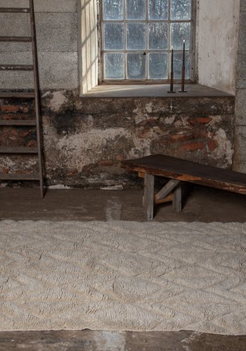 VIND COLLECTION Zoewool gulvtppe, rektangulr - beige uld (400300)