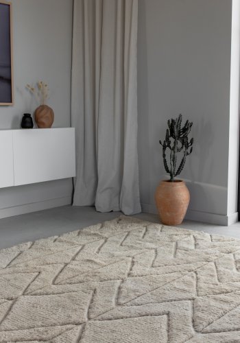 VIND COLLECTION Zoewool gulvtppe, rektangulr - beige uld (400300)