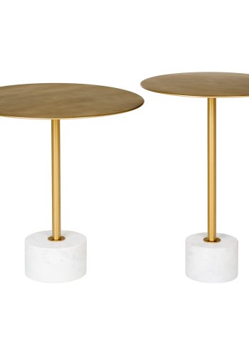 HOUSE NORDIC Lecco hjrnebord, rund - messing stl og marmor (51)