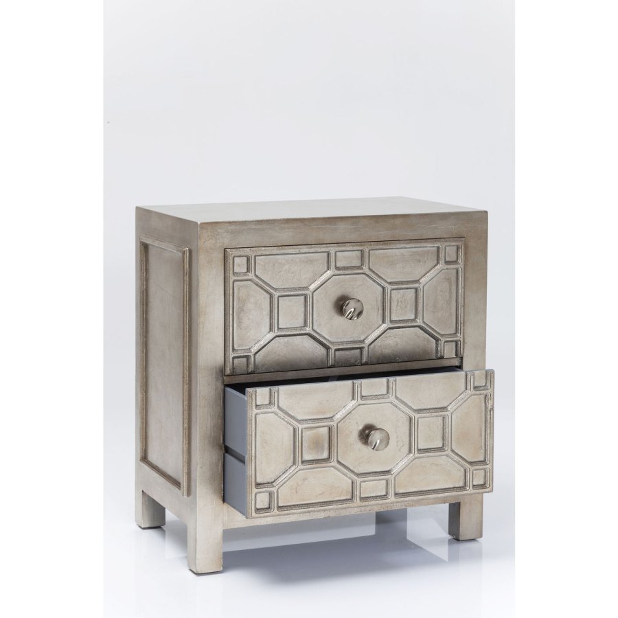 KARE DESIGN Alhambra natbord - slv, m. 2 skuffer