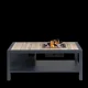 COSI FIRES Cosiflow straight ildbord, rektangulr - natur teaktr og antracitgr aluminium (120x80)