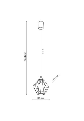 TK Galaxy loftlampe - kobber og sort metal